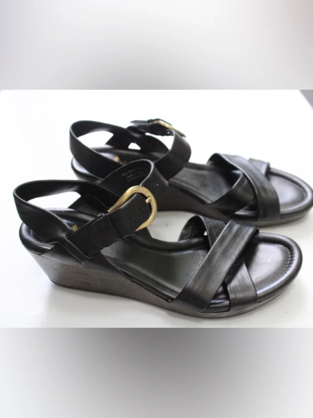 Cole Haan criss cross leather wedges